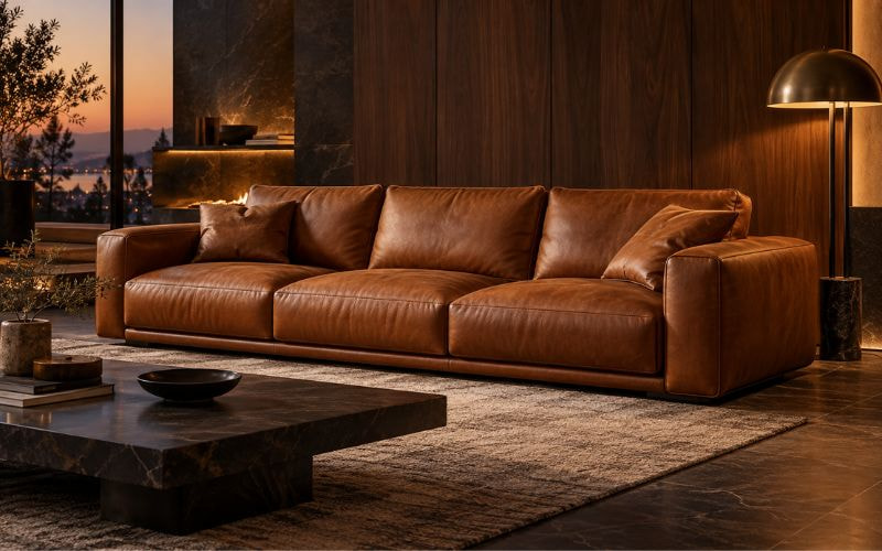 Sofa phòng khách có cột: Cách bố trí đẹp, không vướng